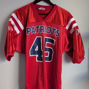 VTG New England Patriots Jersey #45 Teamwork Athletic Red Large Made In USA Y2K